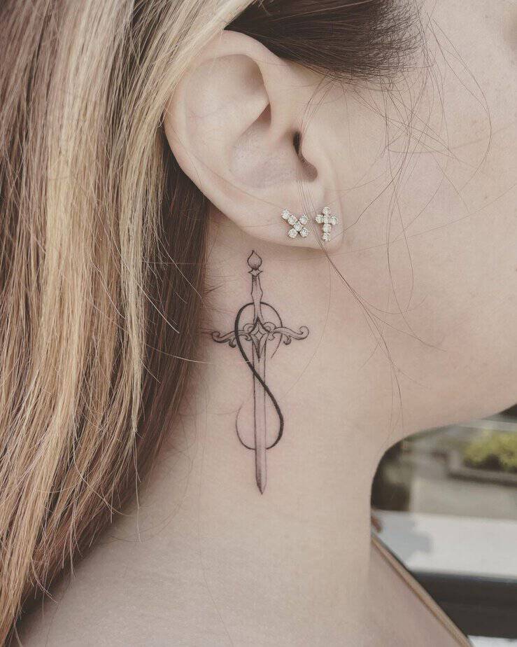 A dagger to the neck infinity tattoo