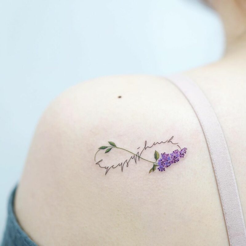 A lilac infinity tattoo