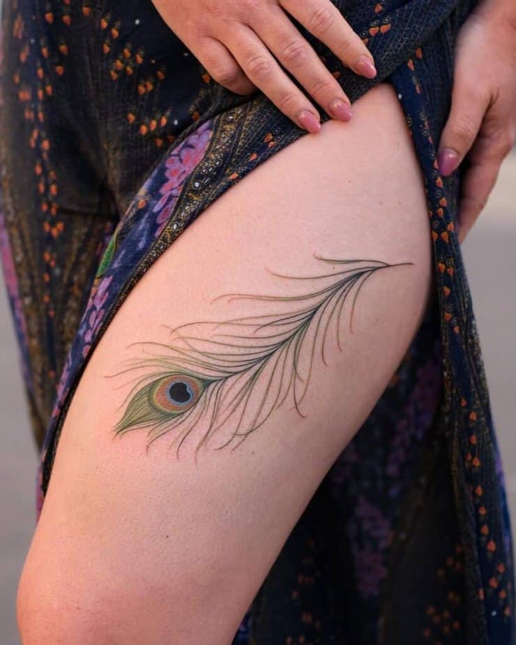 A peacock feather tattoo