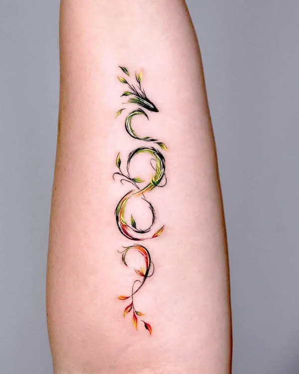 Abstract infinity dragon tattoo