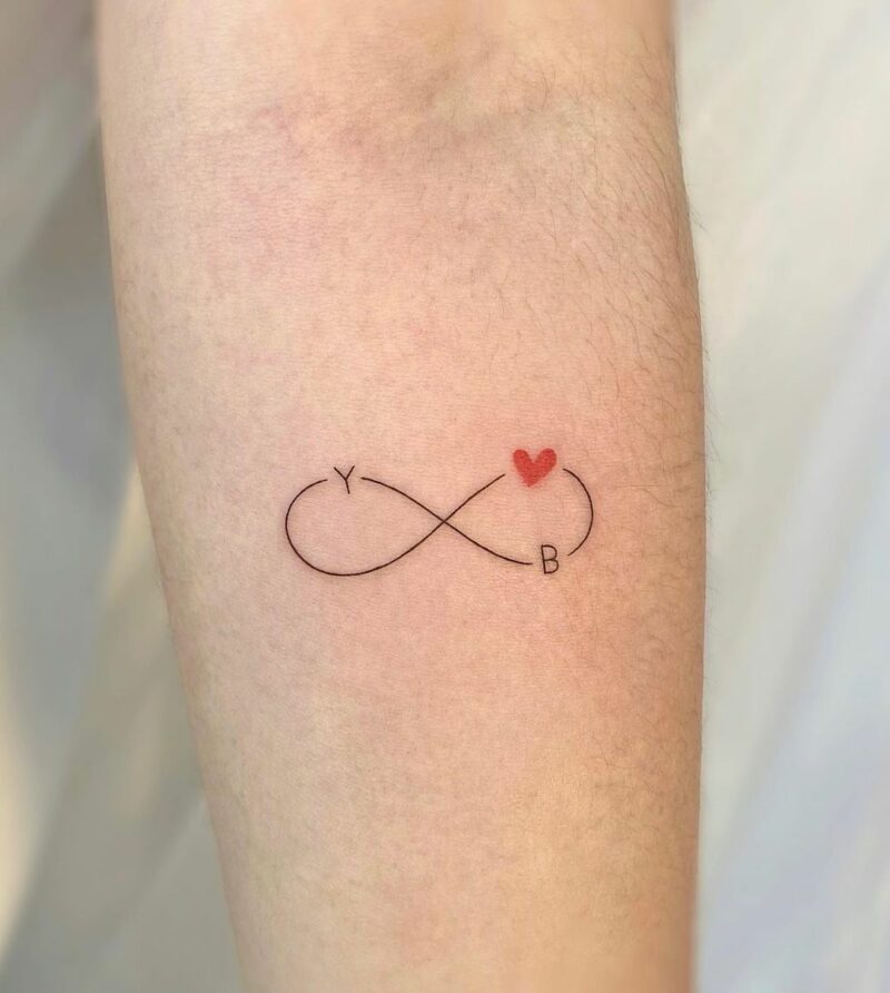 An infinity tattoo with your and your SO’s initials