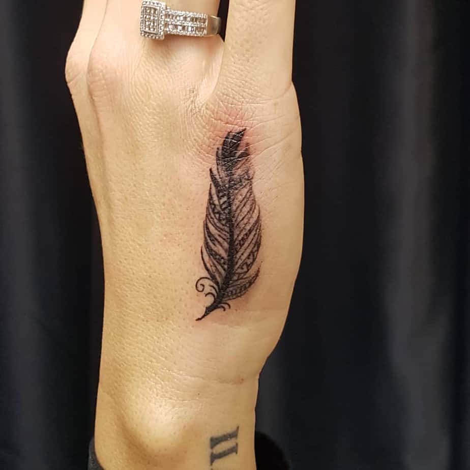 Blackwork feather