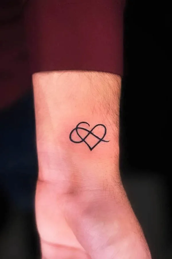 Infinity heart symbol tattoo