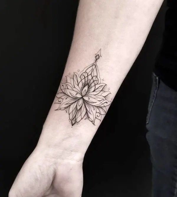 Lotus wrist tattoo