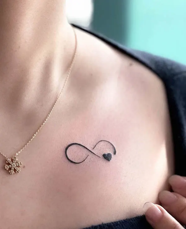 Simple infinity heart tattoo