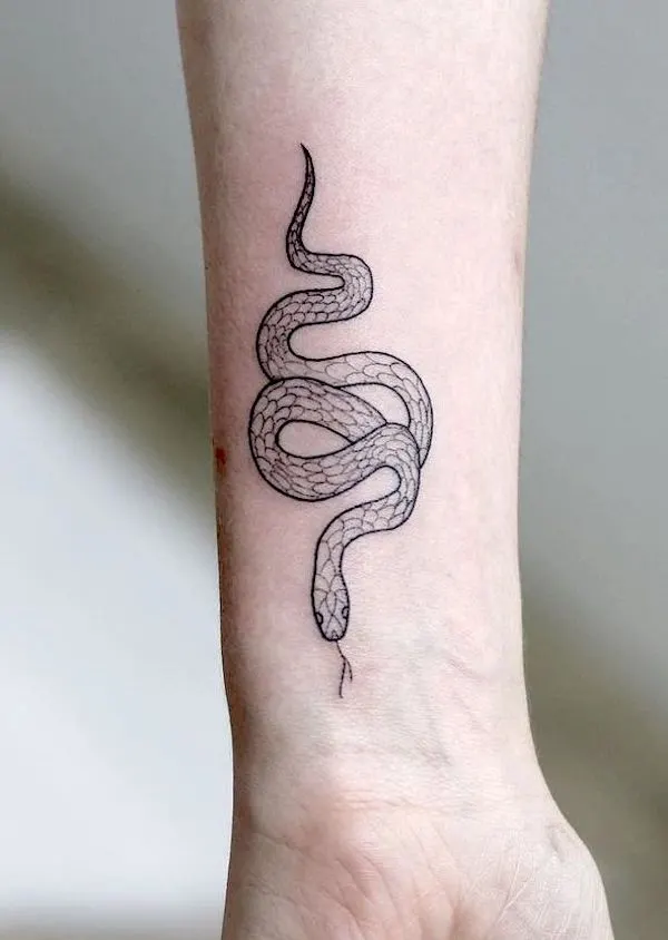 Snake wrist tattoo