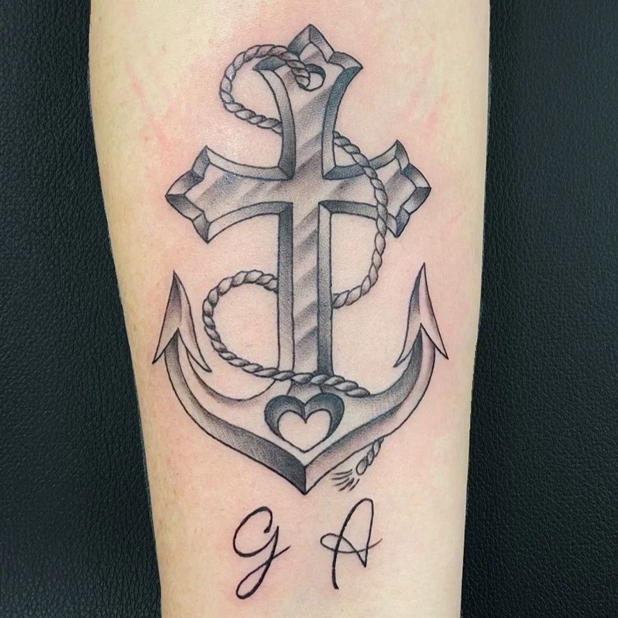 The anchor cross tattoo