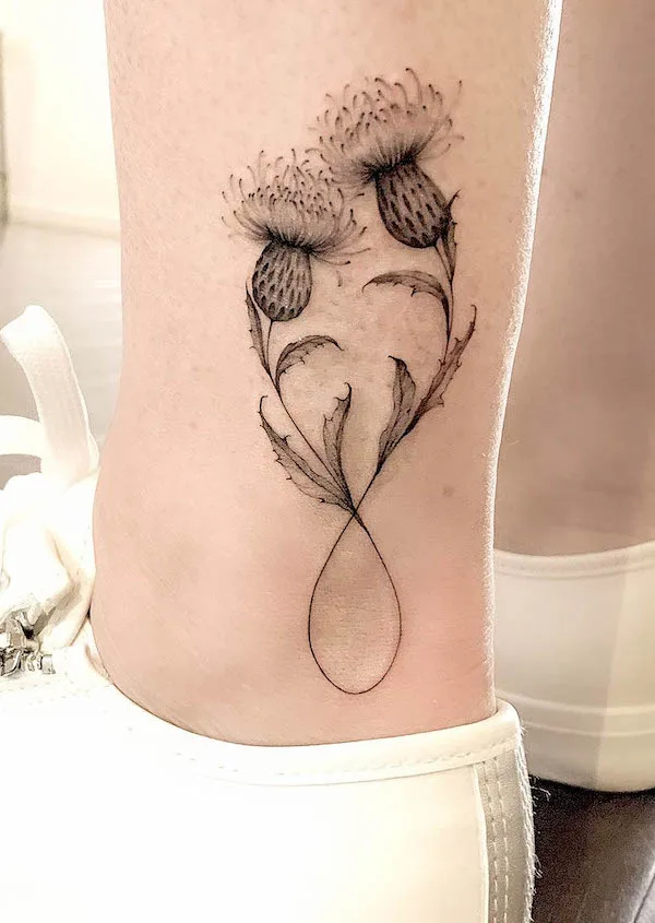 Unique infinity ankle tattoo