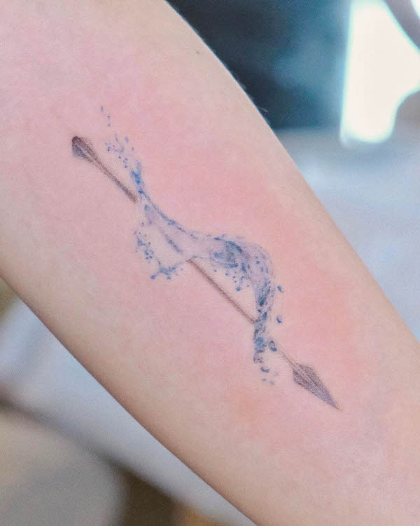 Water and arrow tattoo