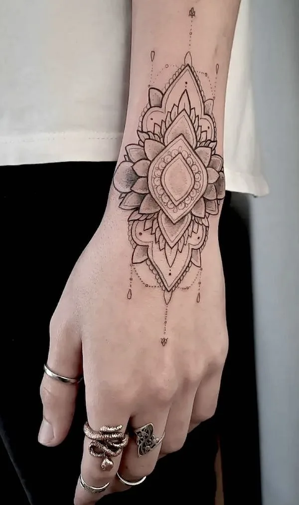 Wrist mandala tattoo