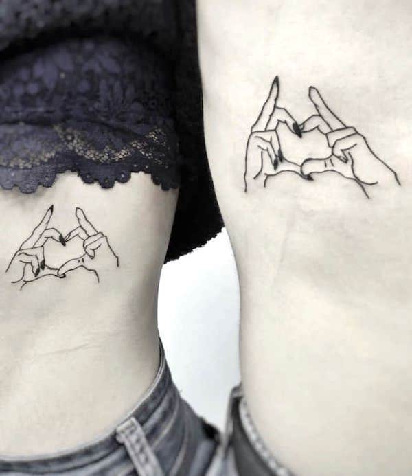 Cute hand heart tattoos