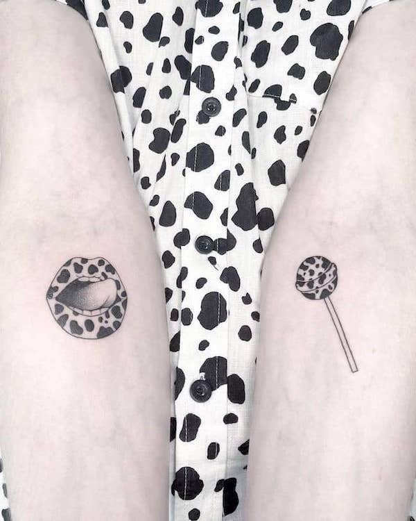 Flirty lollipop tattoos