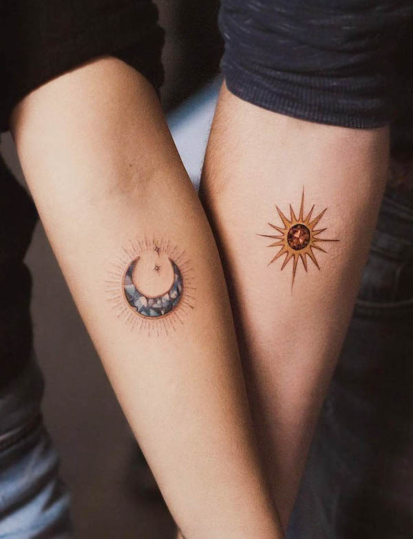 Gemstone sun and moon