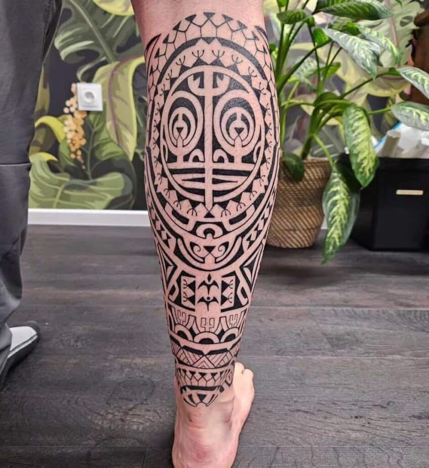 Polynesian-style tattoo