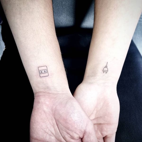 Socket and plug matching tattoos