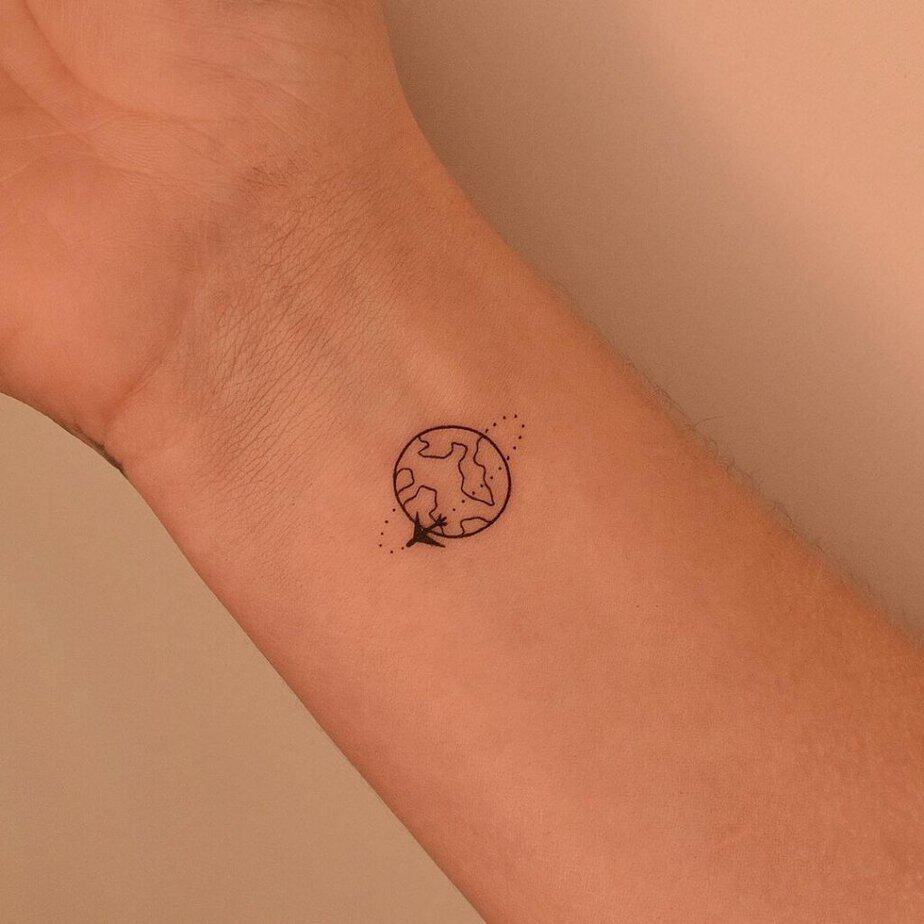 A tattoo of the whole world