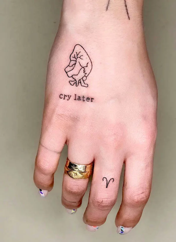 Cry later ignorant tattoo