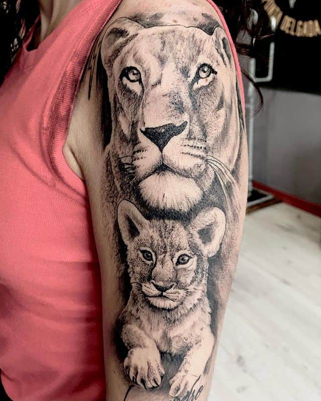 Magnificent lion tattoo