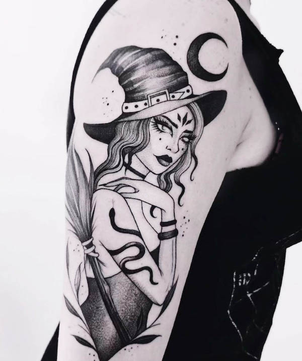 Witch sleeve tattoo