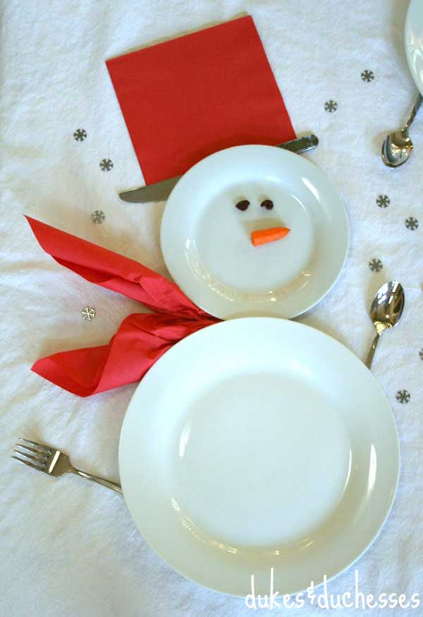 A Snowman Table Setting.