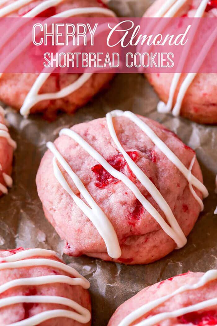 Cherry Almond Shortbread Cookies.