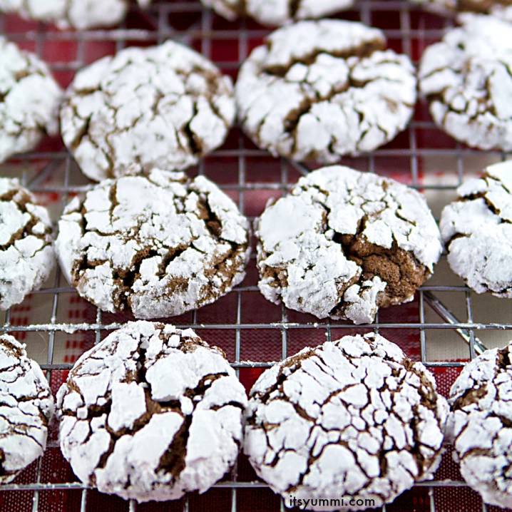 Chocolate Gingerbread Crinkle Cookies