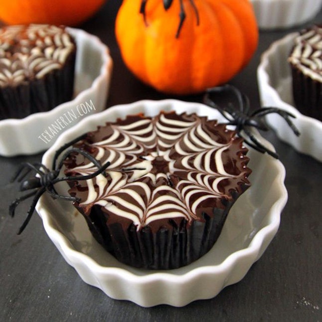 Chocolate Spiderweb Cupcakes by Texanerin Baking's