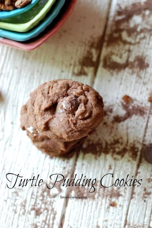 Chocolate Turtle Pudding Cookies from Lemons for Lulu