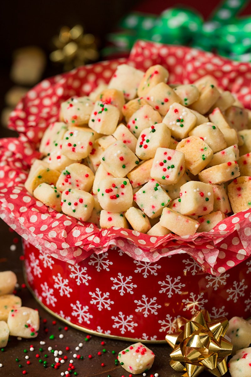 Christmas Shortbread Cookie Bites from Cooking Classy