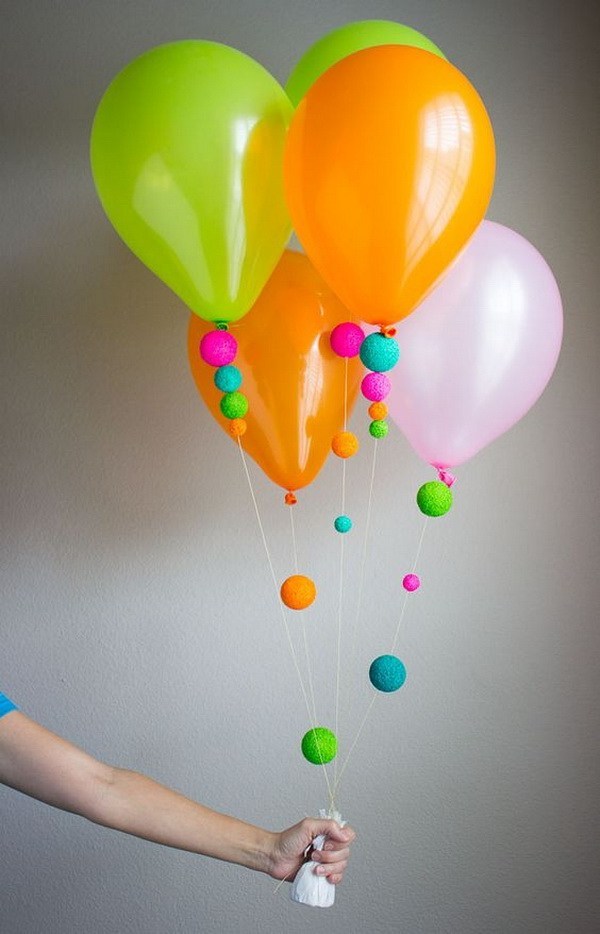 Fun Way To Decorate Balloons With Pretty Foam Balls.