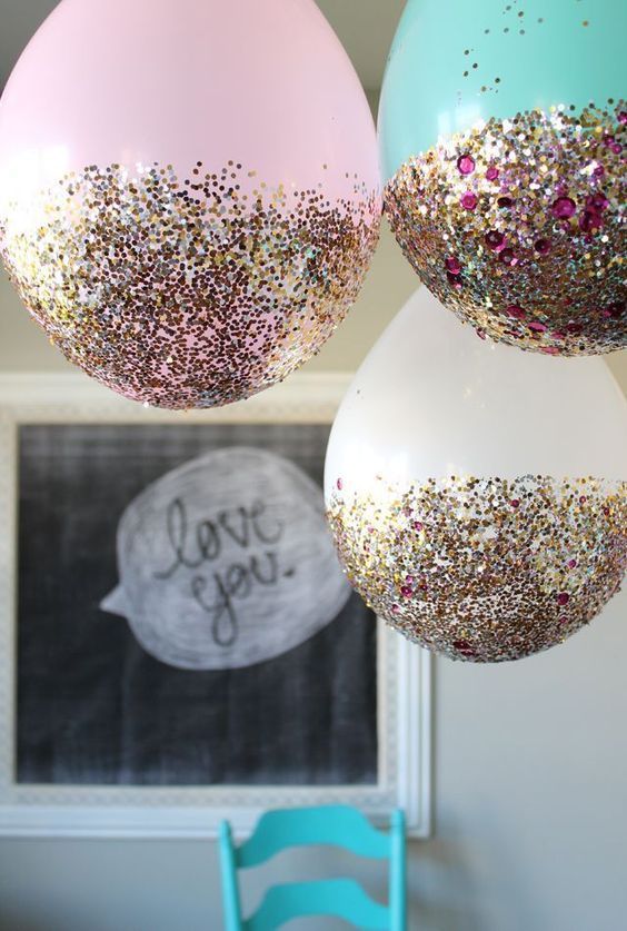 Glitter Dipped Balloons