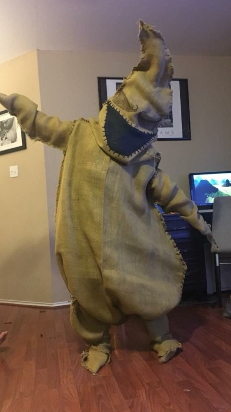 Home made Oogie Boogie costume.