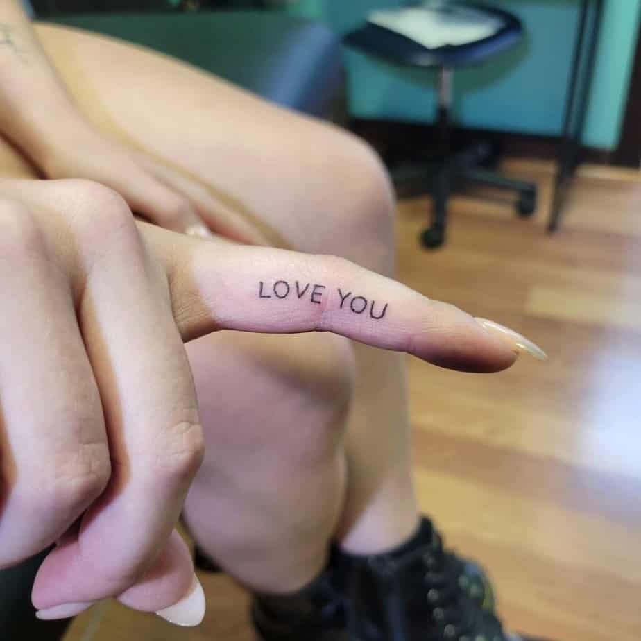 “Love you” tattoo