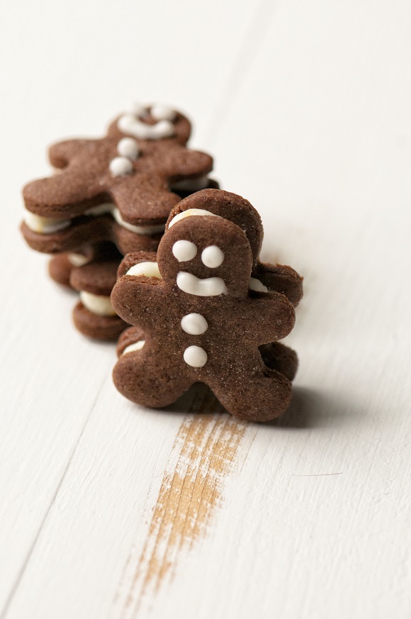 Mini Chocolate Gingerbread Sandwich Cookies