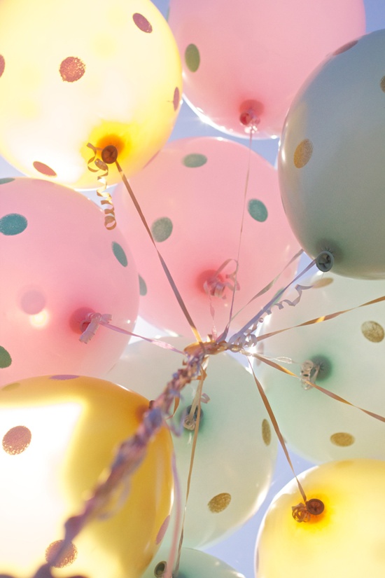 Painted polka dot balloons.