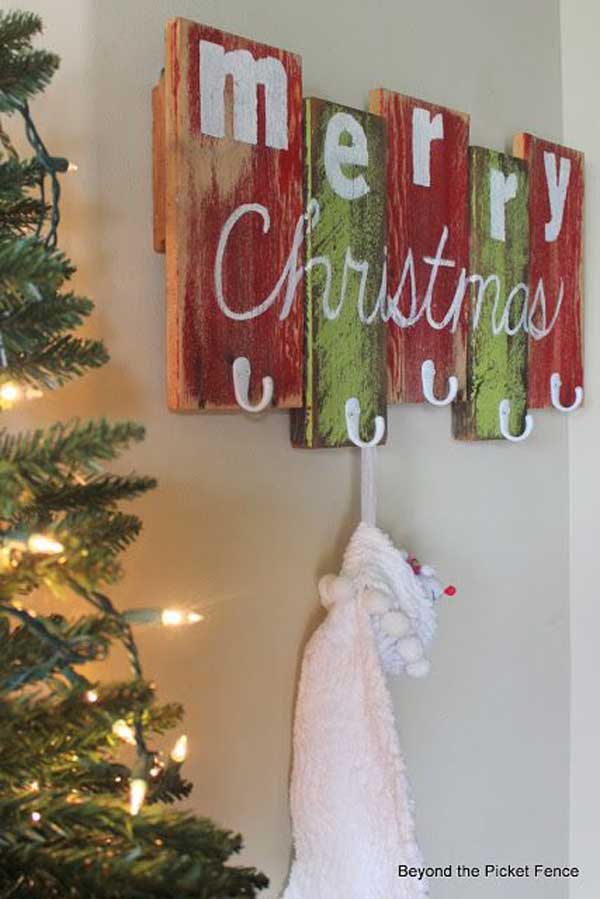 Scrap Wood Stocking Hanger.