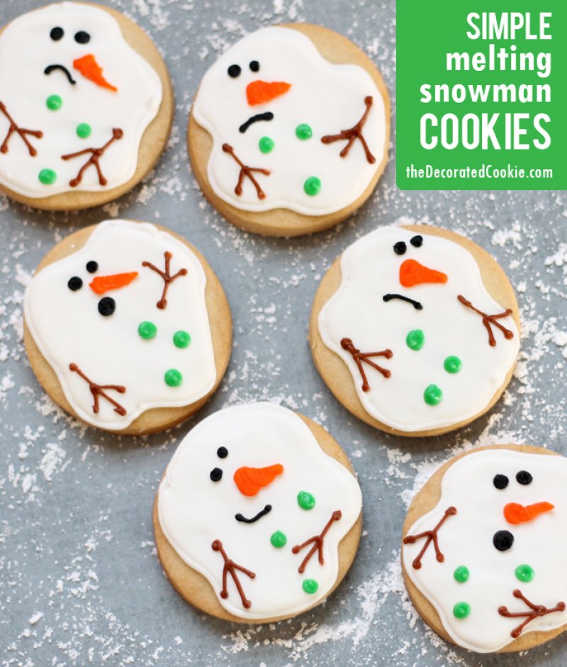 Simple Melted Snowman Cookies from The Decorated Cookie