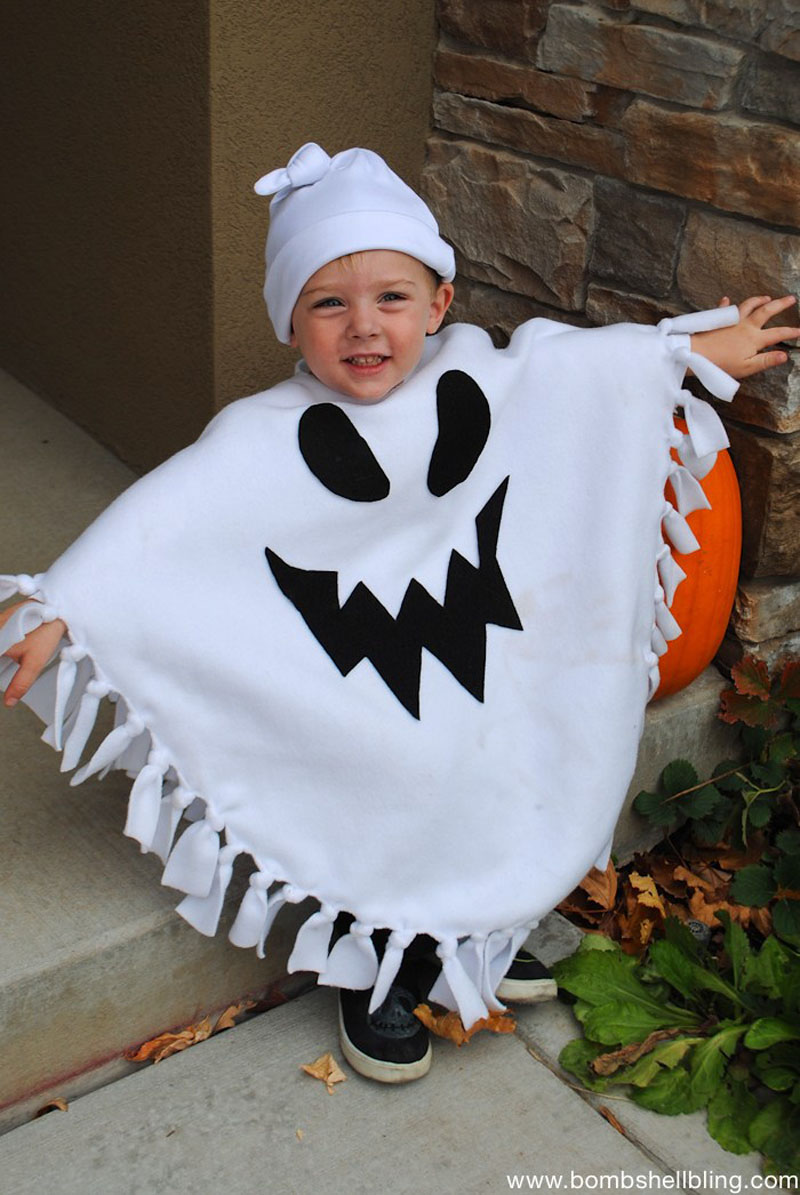 Simple poncho style ghost costume.