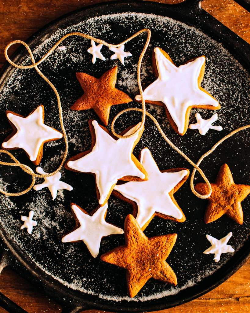 Sweet Christmas Gingerbread Star Cookies.