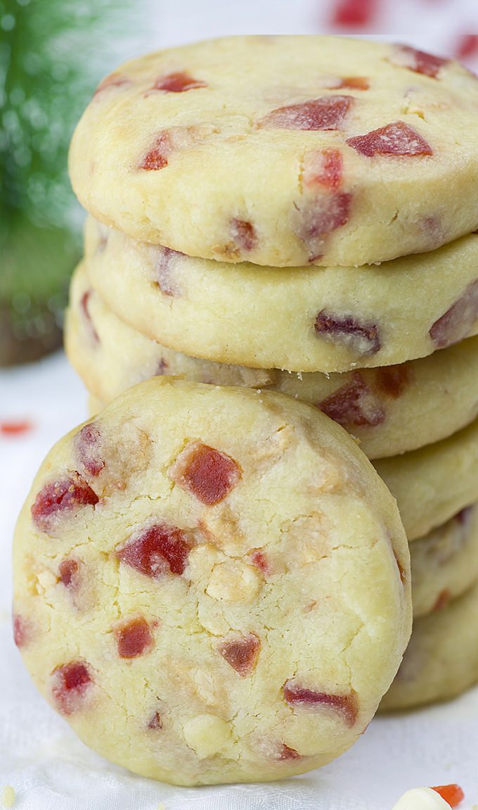 White Chocolate Strawberry Shortbread Cookies from OMG Chocolate Desserts