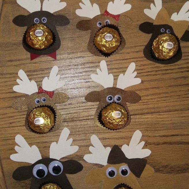 Ferrero rocher chocolate reindeer treats.