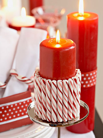 Candy Cane Candle Cuff from BHG