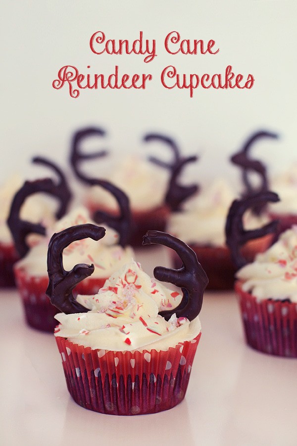 Candy Cane Reindeer Cupcakes – Love Swah