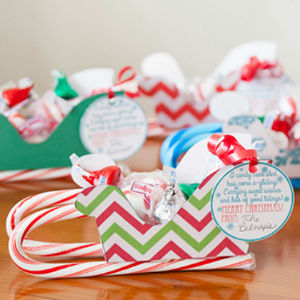 Candy cane sleighs.