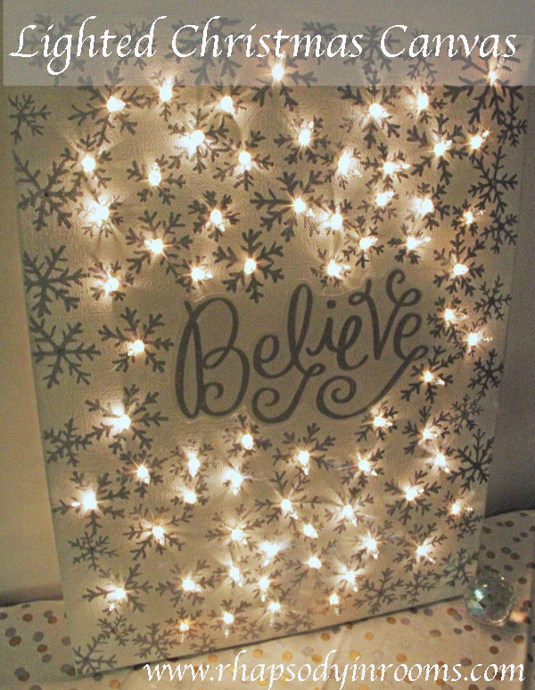 DIY Christmas Lighted Canvas from Rhapsody in Rooms