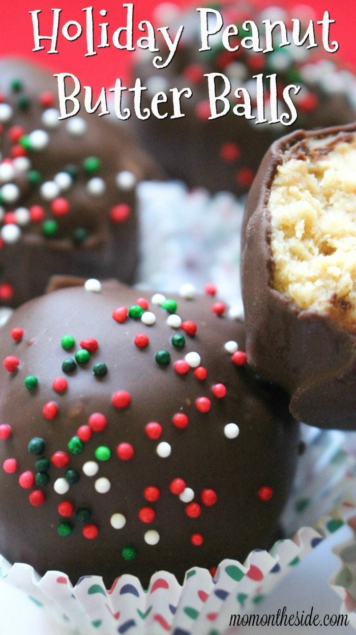 Holiday Peanut Butter Balls from Mom on the Side