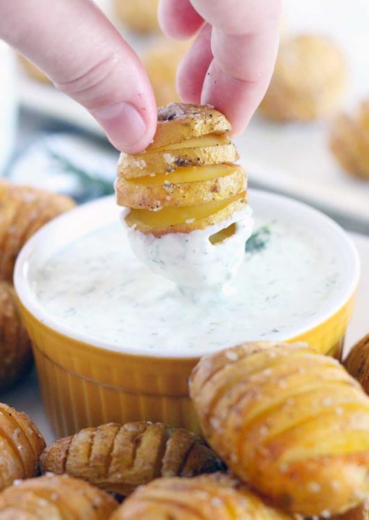 Mini Hasselback Potatoes.