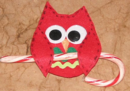 Owl Candy Cane Holders from Ink Stains with Roni