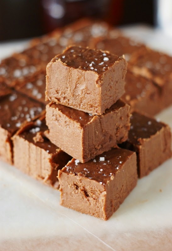 Salted Dark Chocolate Bourbon Fudge