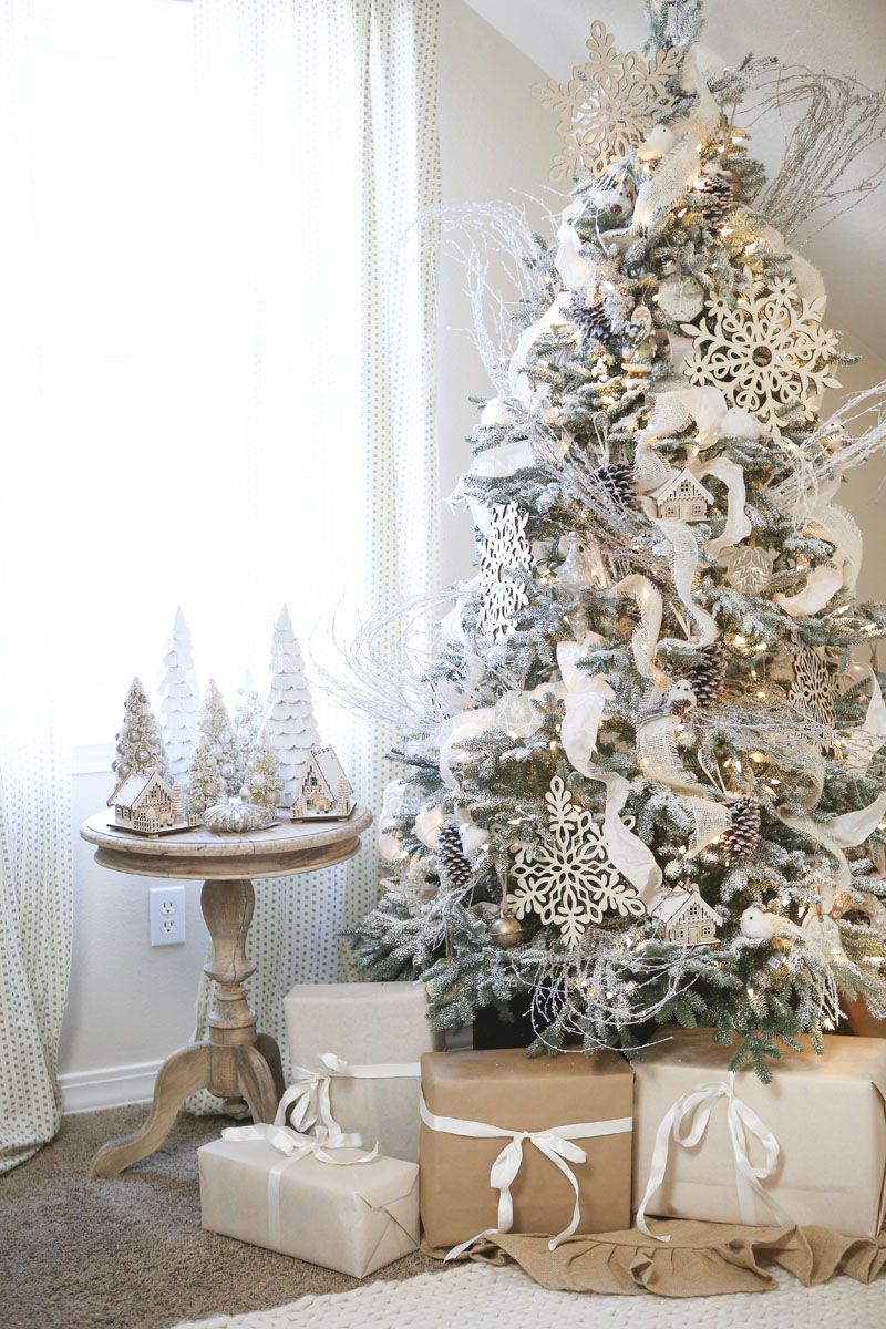 Woodland-themed Christmas trees.